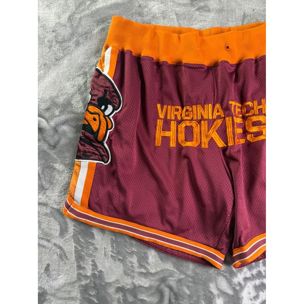 Tradition Virginia Tech Hokies Basketball Shorts Men XL Maroon Orange Mesh - Picture 2 of 9